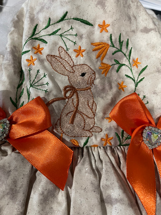 Tan, Orange and Green Easter Dress