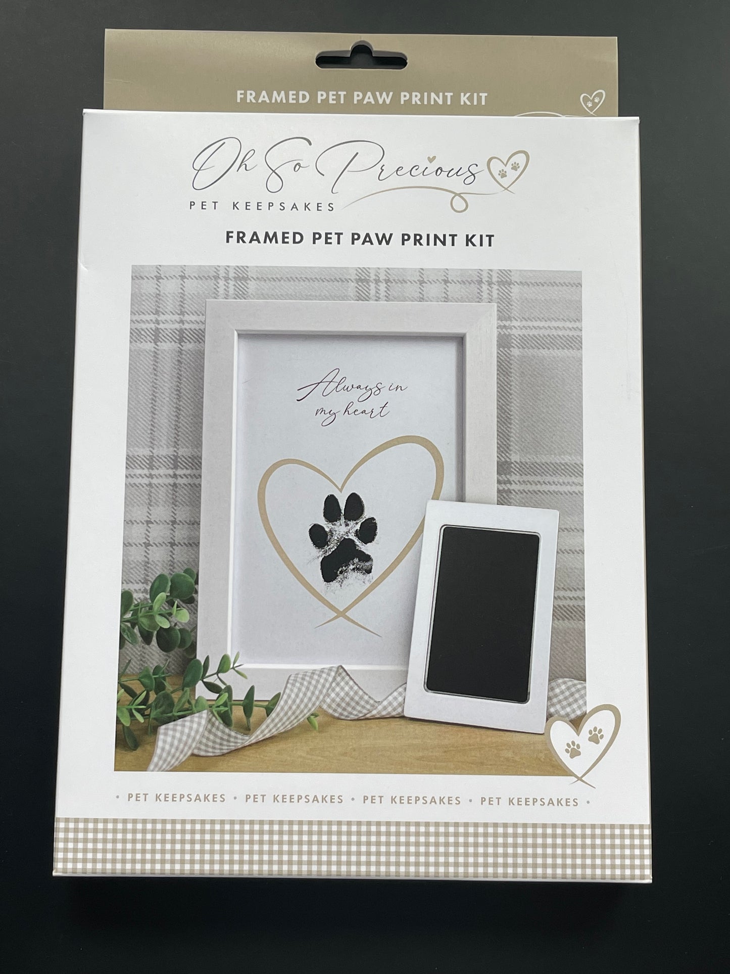 Framed Pet Paw Print Kit Keepsake with Ink Pad Kit