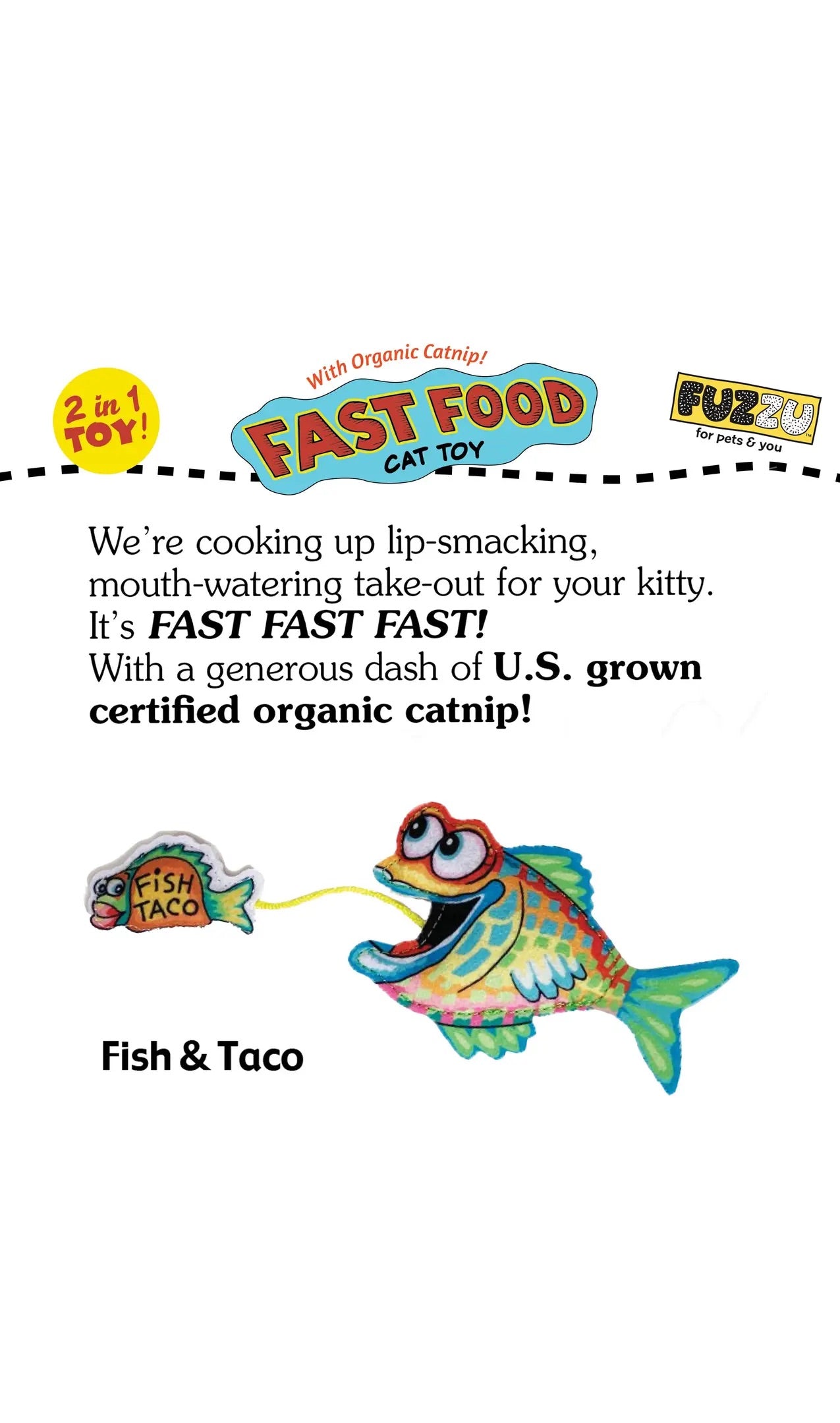Fast Foodie Cat Toy - Fish and Taco