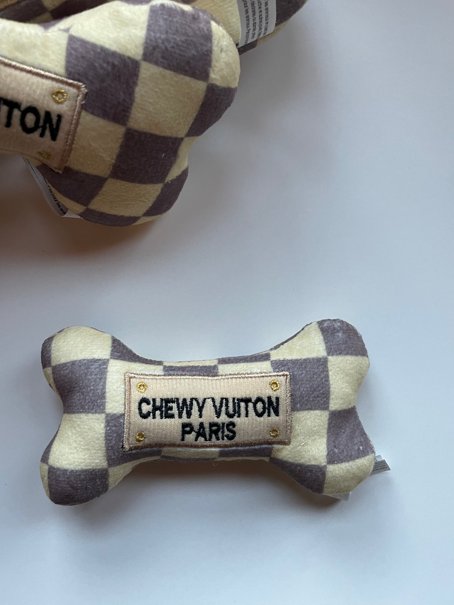 Chewy Vuiton Dog Bone Checkered